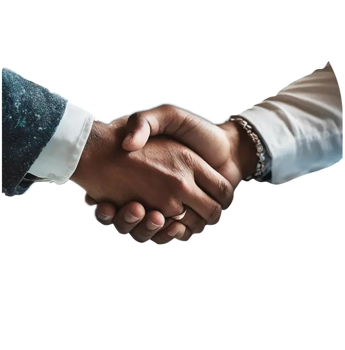 Rikka Law R icon with a handshake representing business and technology transactions legal services