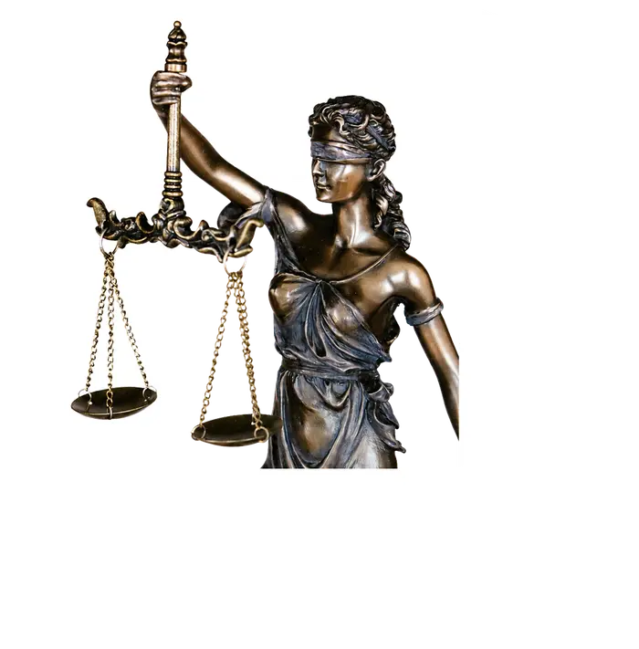 Rikka Law R icon with a bronze Lady Justice scales statue representing legal staff augmentation and human capital management services