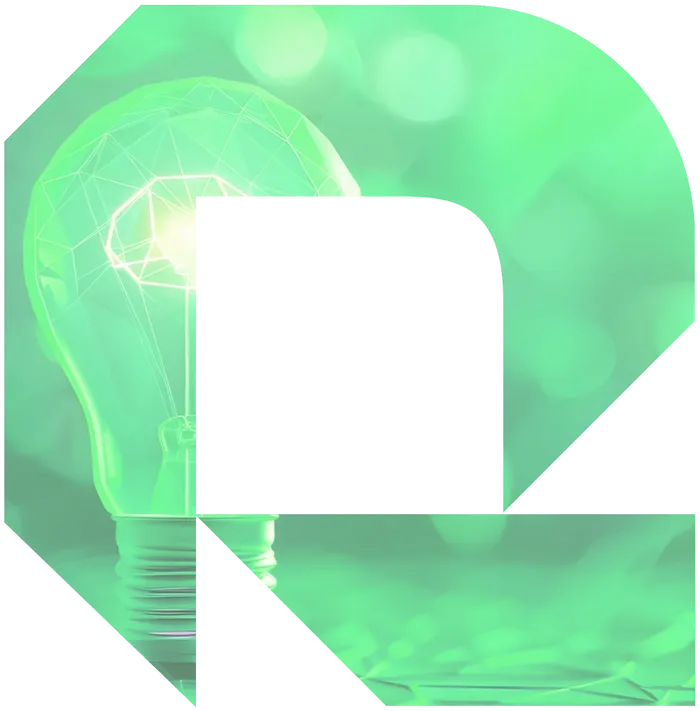 Rikka Law R icon with a green lightbulb and brain cutout representing Rikka Law's thought leadership on AI, technology law, and emerging digital trends