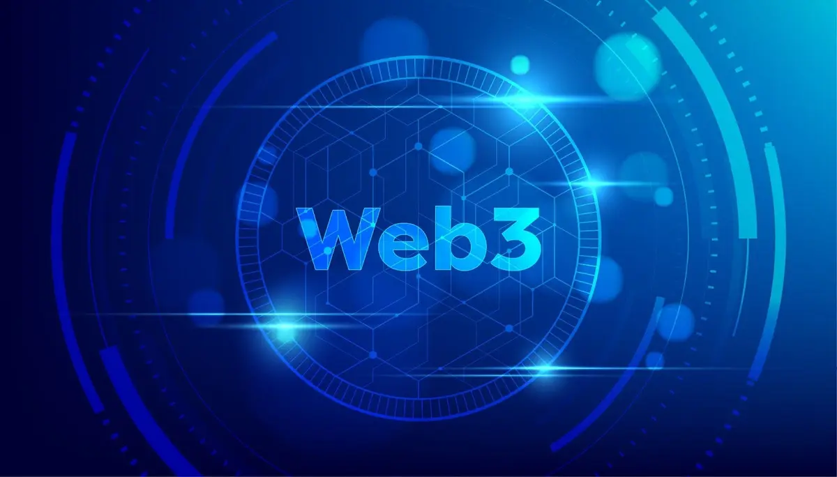 Web3 logo over abstract blue technology background representing blockchain and cryptocurrency regulation under the Trump administration